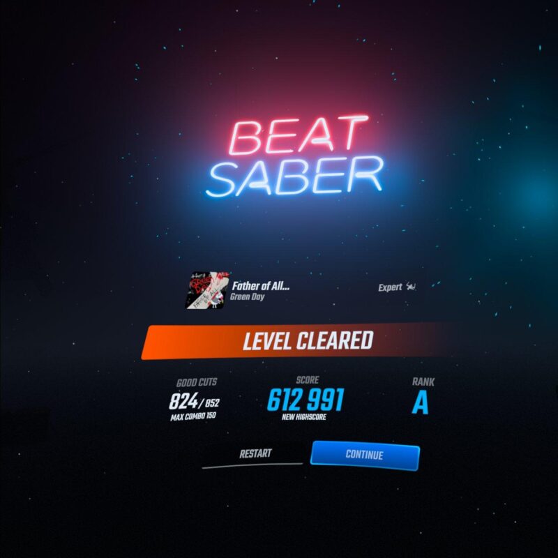 Beat Saber プレイ画面